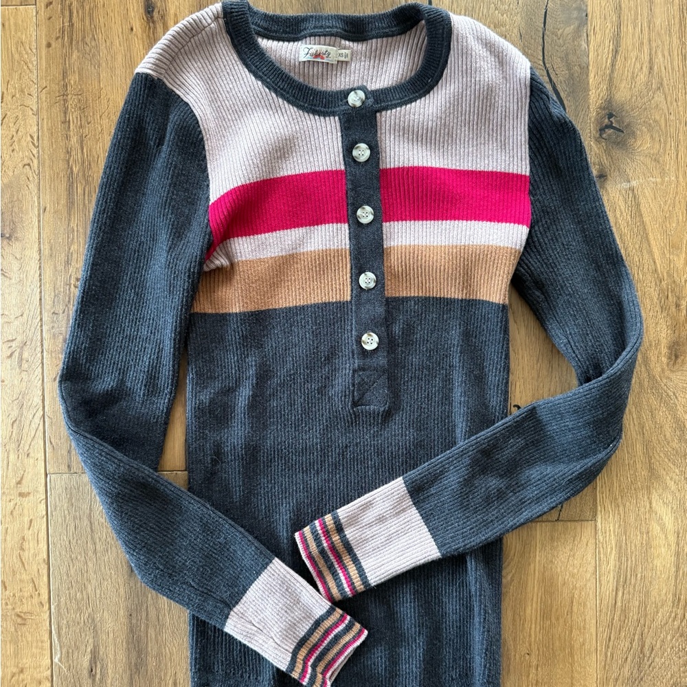 Faherty Striped Long Sleeve Top XS